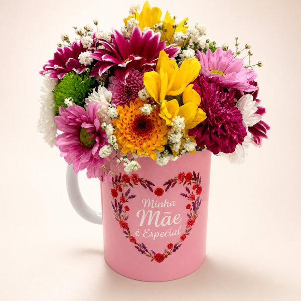 Caneca Minha Mae é Especial com Flores Silvestres