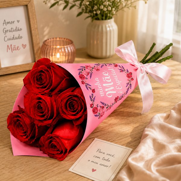 Buquê de Rosas Vermelhas - Especial de Maes