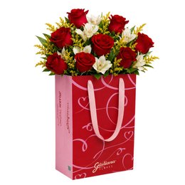Imagem de Buquê Maravilha com 8 Rosas Vermelhas - Bag Love