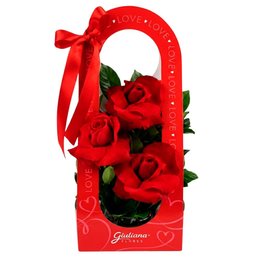 Imagem de 3 Lindas Rosas Vermelhas na Bag Love