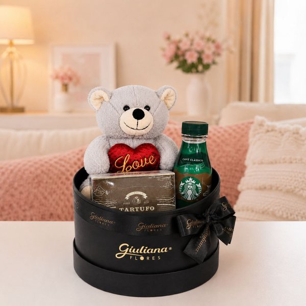 Box Charme com Pelúcia e Biscoitê e Starbucks