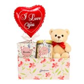 Box Florescer com Pelúcia e Biscoitê e Balão