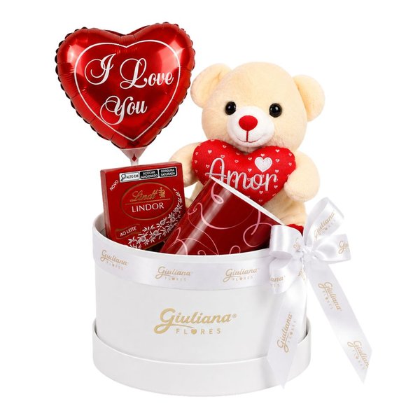 Box Charme com Caneca Love e Lindt e Balão
