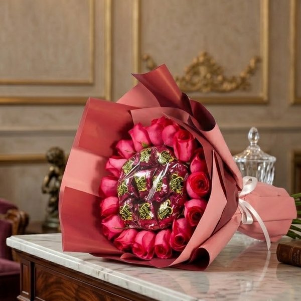 Charmoso Buquê de Rosas Pink e Sonho de Valsa
