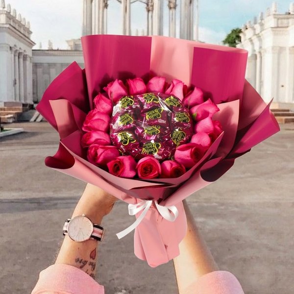 Charmoso Buquê de Rosas Pink e Sonho de Valsa