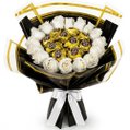 Charmoso Buquê de Rosas Brancas e Ouro Branco