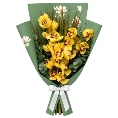Buquê de Orquidea Cymbidium Amarela