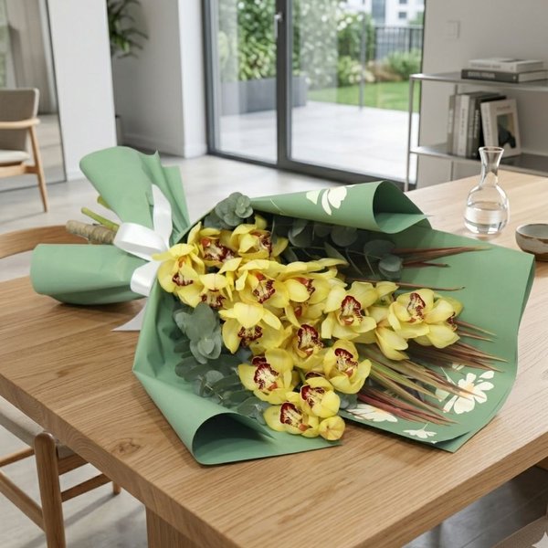 Buquê de Orquidea Cymbidium Amarela