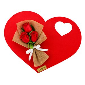 Imagem de Buquê de 3 Rosas Vermelhas - Meu Coração em Suas Mãos