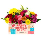 Arranjo de Mix de Flores Happy Birthday to You
