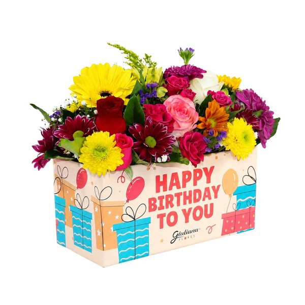 Arranjo de Mix de Flores Happy Birthday to You