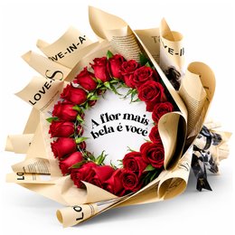 Imagem de Buquê Espelhado com Rosas Vermelhas