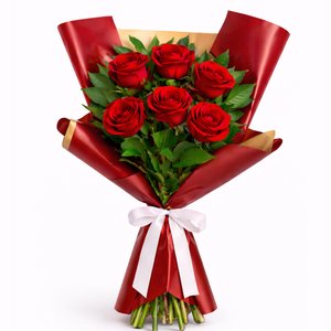 Imagem de Buquê Serenidade com 6 Rosas Vermelhas