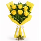 Buquê Serenidade com 6 Rosas Amarelas