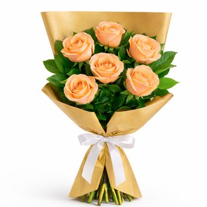 Imagem de Buquê Serenidade com 6 Rosas Champanhe