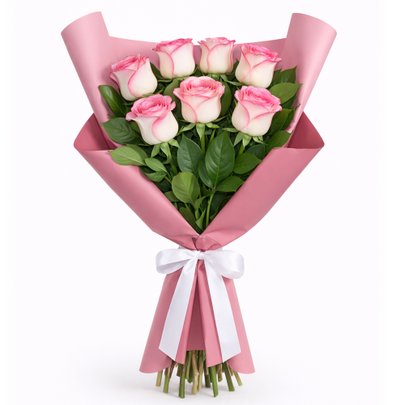 Buquê Serenidade com 6 Rosas Cor de Rosa