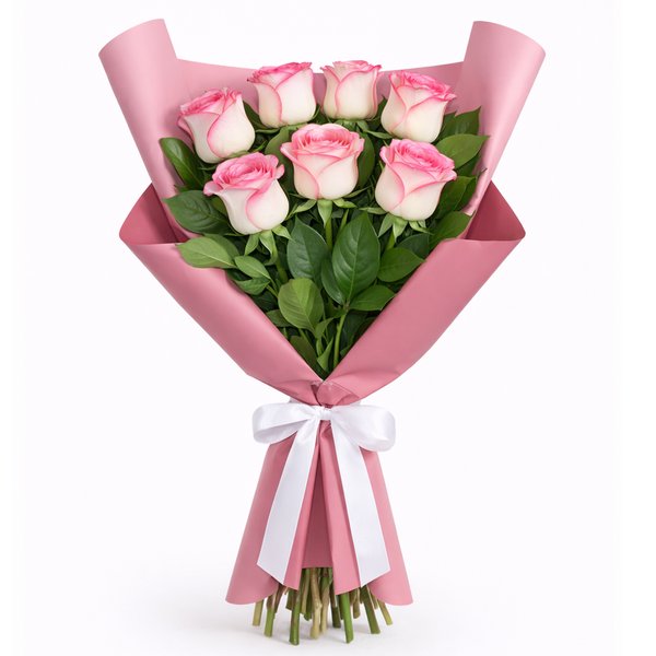 Buquê Serenidade com 6 Rosas Cor de Rosa