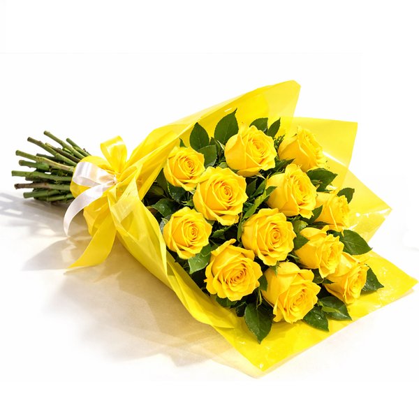 Buquê Serenidade com 12 Rosas Amarelas