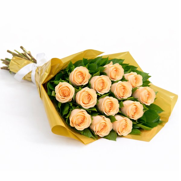 Buquê Serenidade com 12  Rosas Champanhe