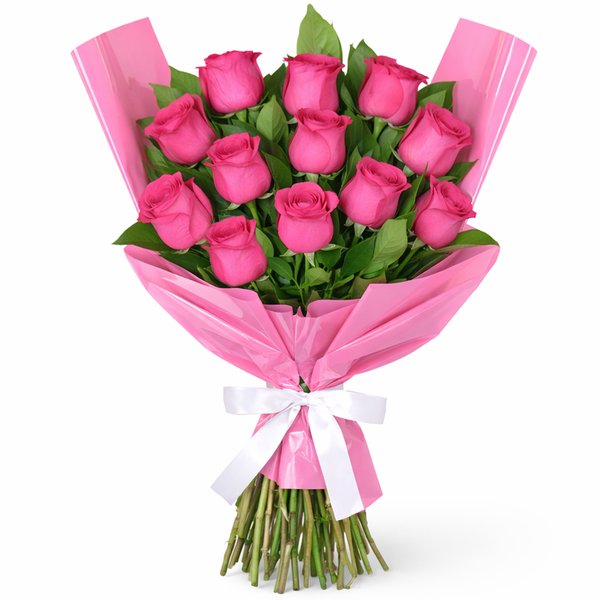 Buquê Serenidade com 12 Rosas Pink
