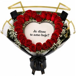 Imagem de Buquê de 24  Rosas Vermelhas Chamas