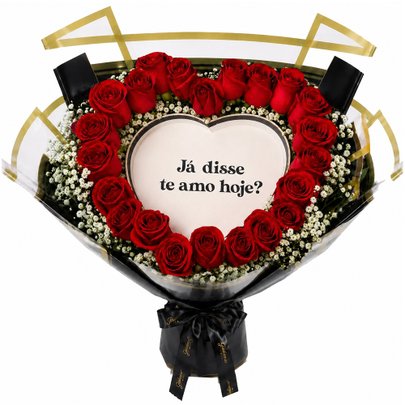 Buquê de 24  Rosas Vermelhas Chamas
