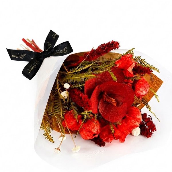 Buquê Criatividade de Flores Secas Vermelho