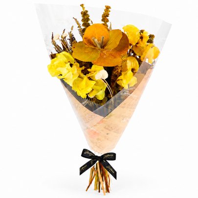 Buquê Criatividade de Flores Secas Amarelo