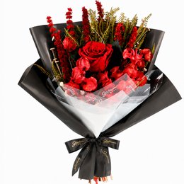 Imagem de Buquê Raridade de Flores Secas Vermelho