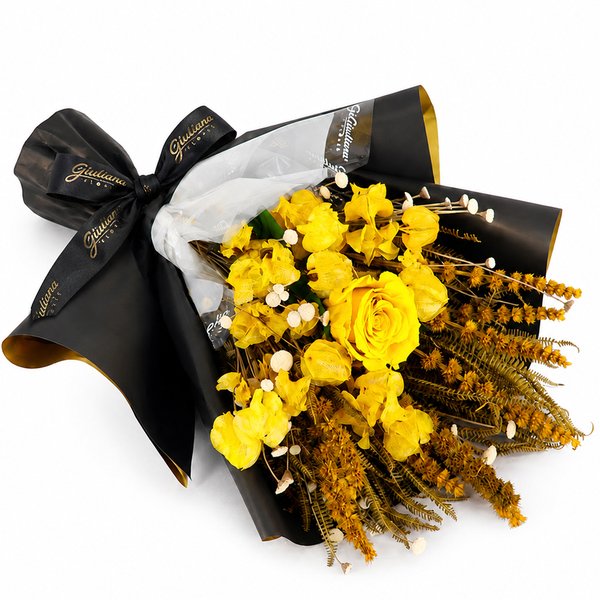 Buquê Raridade de Flores Secas Amarelo
