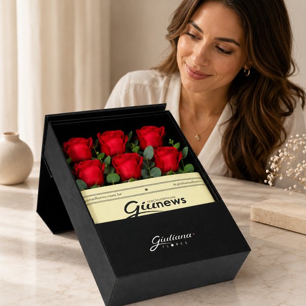 Rosas Vermelhas na Caixa Surpresa Preta - Versão Pocket