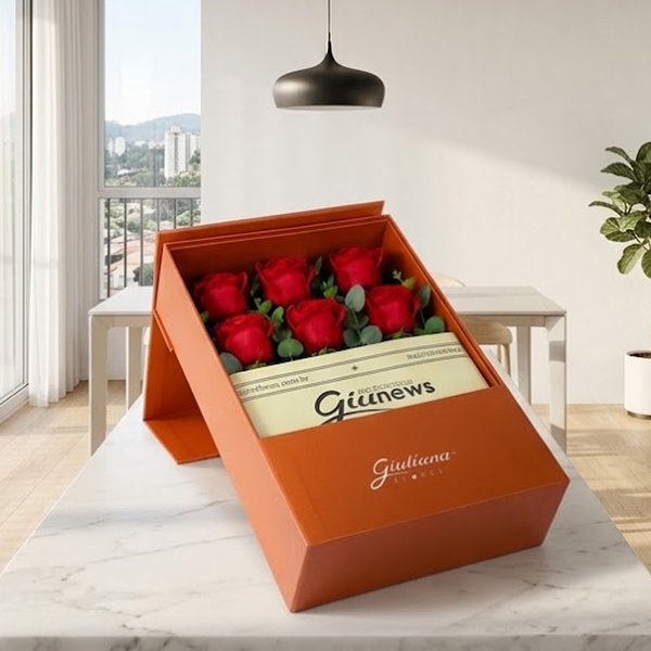 Rosas Vermelhas na Caixa Surpresa Red - Versão Pocket