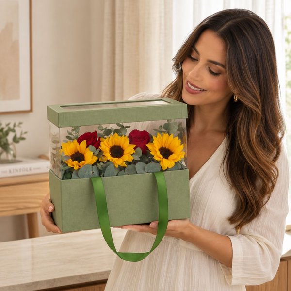 Mix de Flores no Cachepô Verde - Vitrine Floral