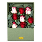 Rosas na Caixa Surpresa Verde - Versão Pocket