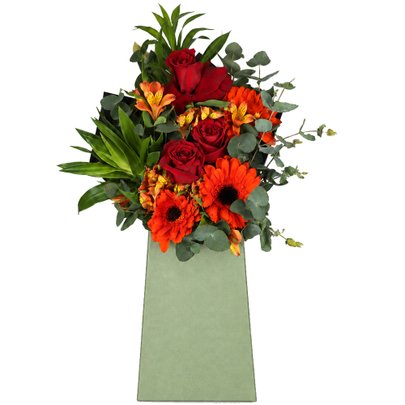 Mix de Flores no Cachepô Verde Formosura