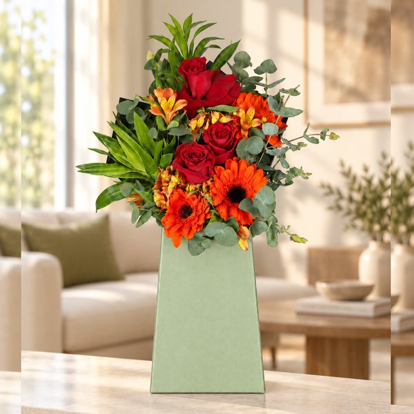 Mix de Flores no Cachepô Verde Formosura