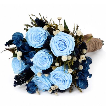 Buquê de Noiva Encantada Azul Claro Forever