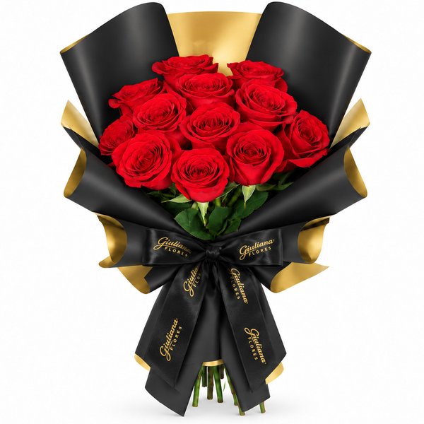 Buquê de Rosas Colombianas Vermelhas Fascinação