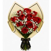 Buquê de 12 Rosas Vermelhas e Gypsophilas - Edição limitada