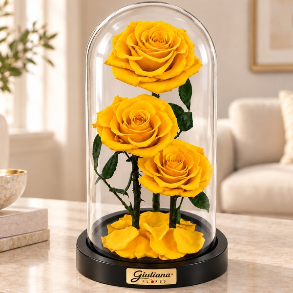 Rosa Encantada Amarela Suprema Trio