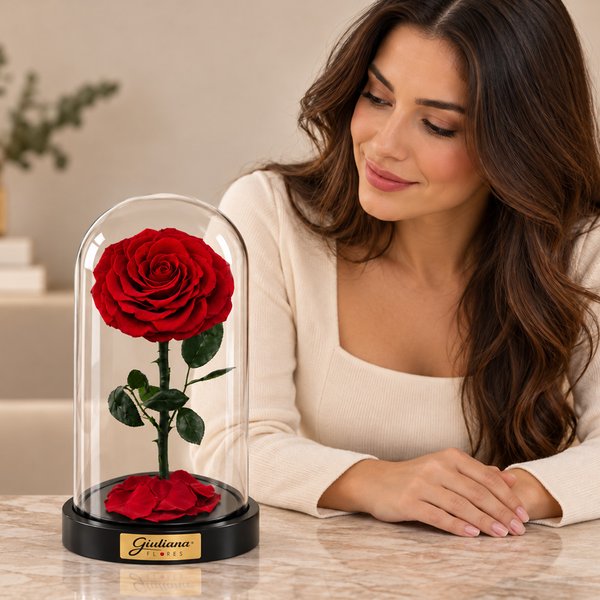 Rosa Encantada Vermelha Suprema Única