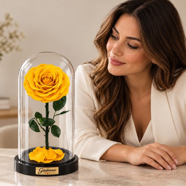 Rosa Encantada Amarela Suprema Única