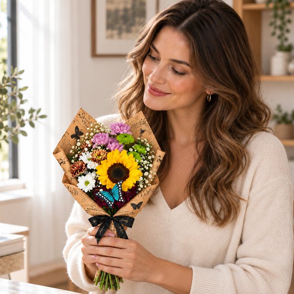 Mix de Flores com Girassol - Jardim das Borboletas