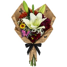 Imagem de Mix de Flores com Lírio Branco - Jardim das Borboletas