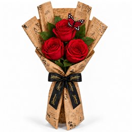 Imagem de Trio de Rosas Vermelho - Jardim das Borboletas