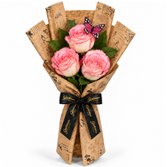 Trio de Rosas Cor de Rosa - Jardim das Borboletas