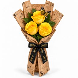 Imagem de Trio de Rosas Amarelo - Jardim das Borboletas