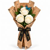 Trio de Rosas Branco - Jardim das Borboletas