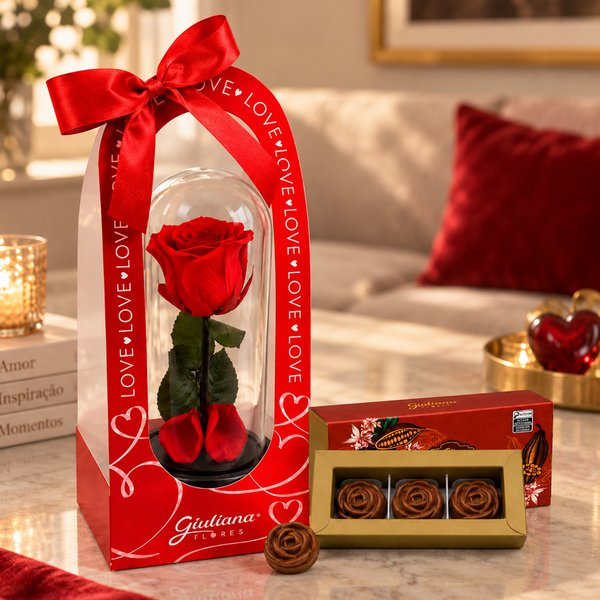 A Bela Rosa Encantada Vermelha My Love e Bombom Giuliana Flores 3 und