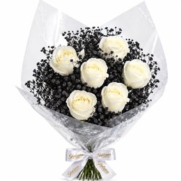 Imagem de Buquê Ônix com 6 Rosas Brancas
